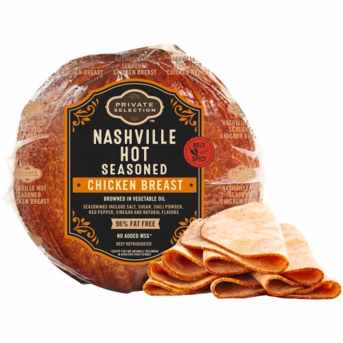Private Selection™ Nashville Hot Seasoned Chicken Breast Fresh Sliced Deli Meat Perspective: front