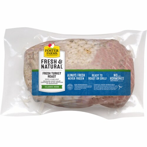 Foster Farms Fresh & Natural Turkey, Classic Herb Roast, White & Dark Meat Perspective: front