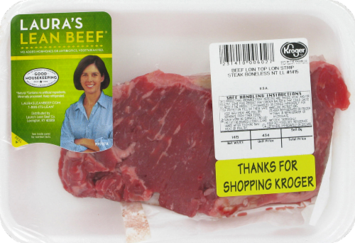 Laura's Lean Boneless New York Strip Steak (single) Perspective: front