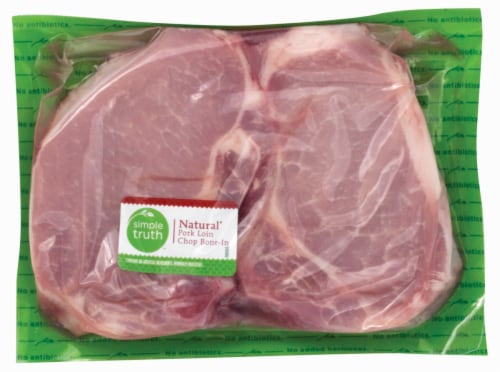 Simple Truth™ Natural Pork Loin Chop Bone-In Perspective: front