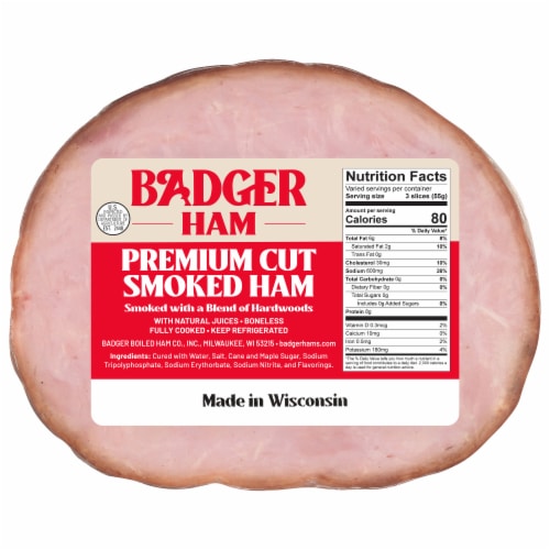 Badger Premium Cut Smoked Ham Perspective: front