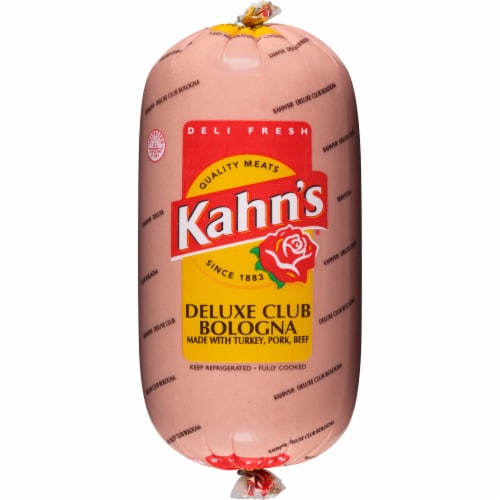 Kahn's® Fresh Deli Sliced Deluxe Club Bologna Lunch Meat Perspective: front