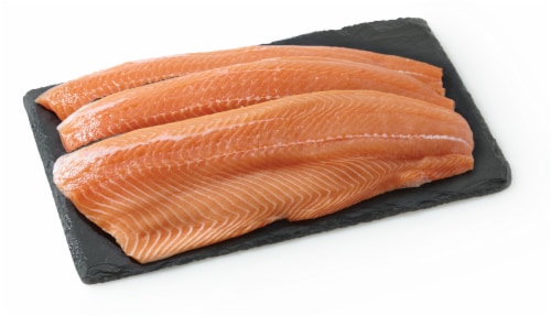 Fresh Atlantic Whole Salmon Fillet Farm Raised (sustainably sourced) Perspective: front
