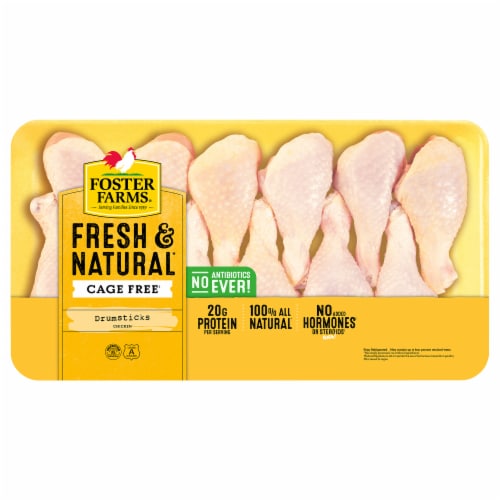 Foster Farms Fresh & Natural Chicken Drumsticks Perspective: front