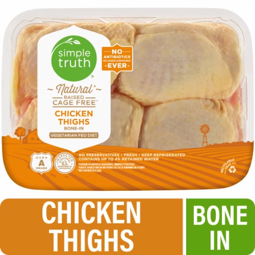 Simple Truth™ Natural Cage Free Bone-In Chicken Thighs Perspective: front