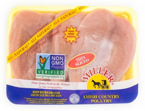 Miller's Amish Chicken Breast Thin Sliced Perspective: front