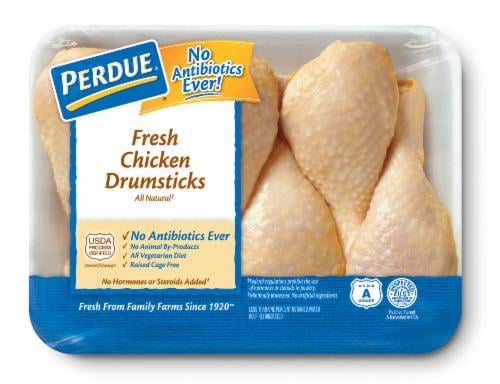 Perdue All Natural Fresh Chicken Drumsticks Perspective: front