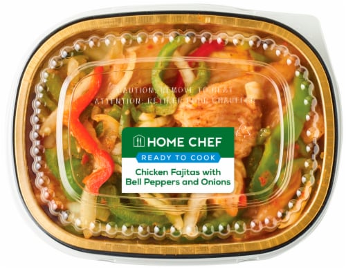 Home Chef Chicken Fajitas with Bell Peppers and Onions Perspective: front