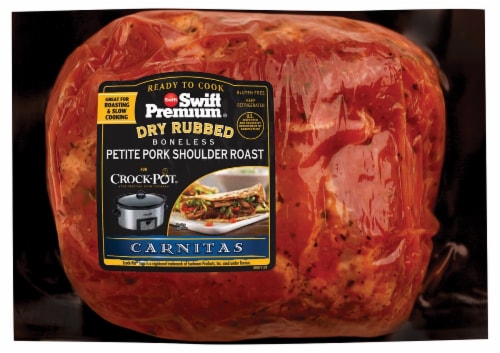 Swift Premium Dry Rubbed Boneless Petite Pork Shoulder Roast Carnitas Perspective: front