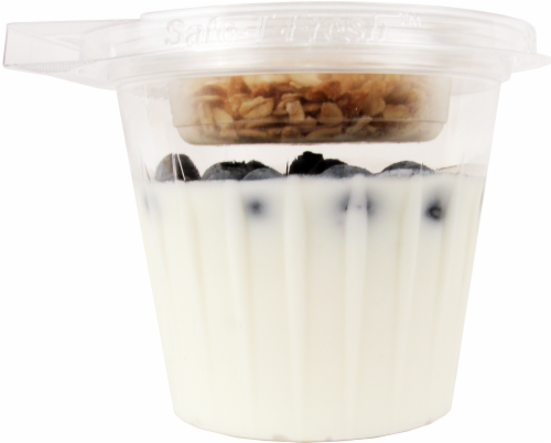 Large Vanilla Parfait with Blueberries Perspective: front