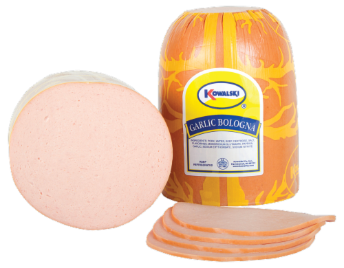 Kowalski Garlic Bologna Fresh Sliced Deli Meat Perspective: front