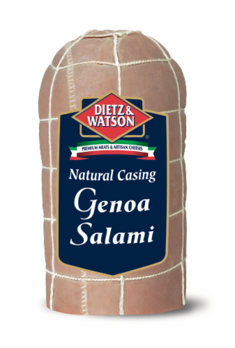 Dietz & Watson Sliced Natural Casing Genoa Salami Fresh Sliced Deli Meat Perspective: front
