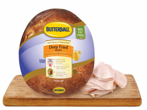 Butterball Deep Fried Honey Turkey Breast Fresh Sliced Deli Meat Perspective: front