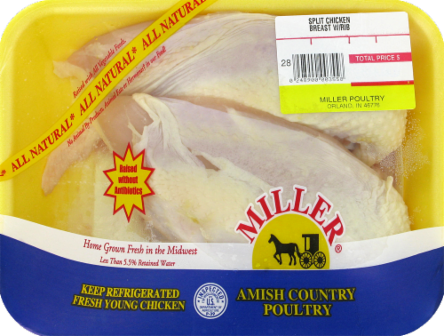 Miller Poultry Bone-In Fresh Chicken Breast Perspective: front