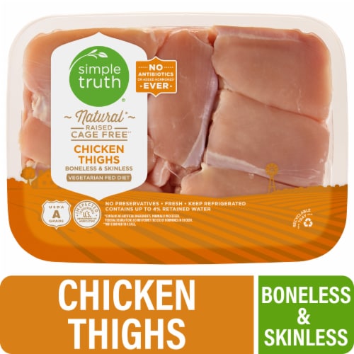 Simple Truth All Natural Boneless Skinless Fresh Chicken Thighs Perspective: front