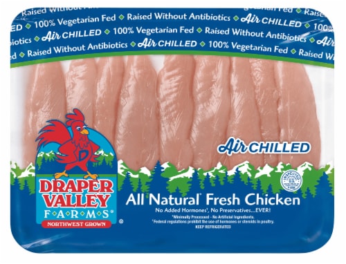DRAPER VALLEY FARMS Boneless Skinless Chicken Breast Tenders Perspective: front