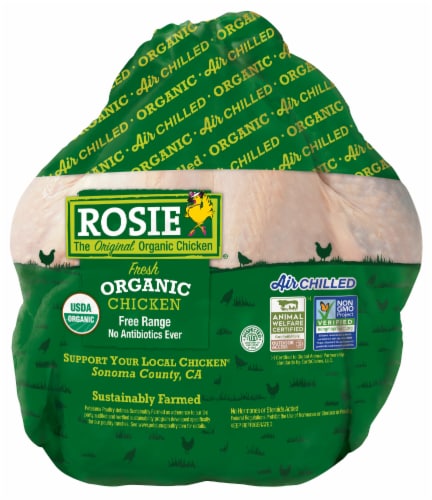Rosie Organic Whole Fresh Chicken Perspective: front
