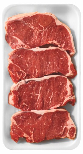 Kroger® Beef Choice New York Strip Steak Boneless Family Pack Perspective: front