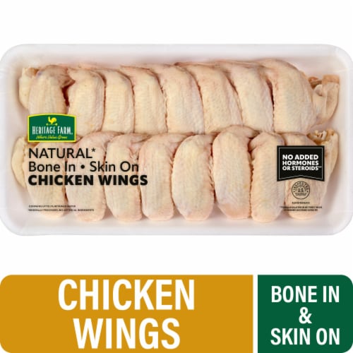 Heritage Farm® Bone In Skin On Chicken Wings Perspective: front