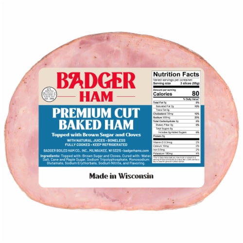 Badger Premium Cut Baked Brown Sugar Ham Perspective: front