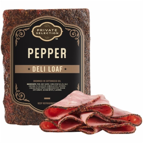 Private Selection™ Pepper Deli Loaf Fresh Sliced Deli Meat Perspective: front
