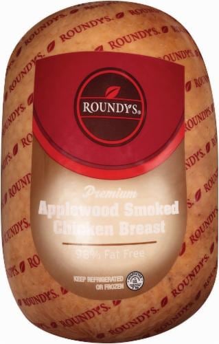 Roundy's Applewood Smoked Chicken Breast Fresh Sliced Deli Meat Perspective: front