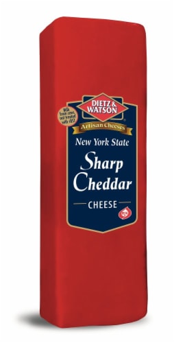 Dietz & Watson Sliced Sharp Cheddar Cheese Fresh Sliced Deli Cheese Perspective: front