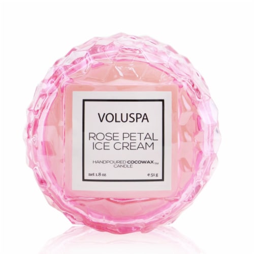 Voluspa ROSE PETAL ICE CREAM Macaron Glass Candle 1.8oz SAME DAY SHIPPING! 