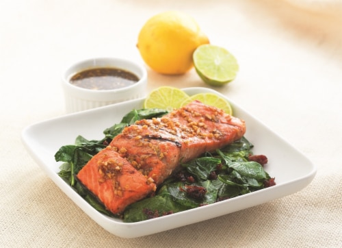 Kentucky Bourbon Freshly Prepared Atlantic Salmon Perspective: front