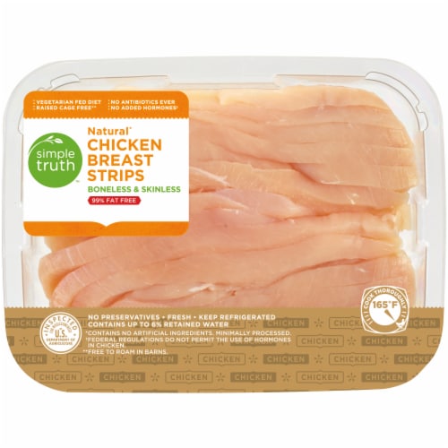 Simple Truth™ Boneless Skinless Fresh Chicken Breast Strips Perspective: front