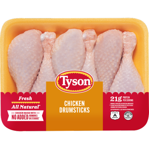 Tyson All Natural Fresh Chicken Drumsticks Perspective: front