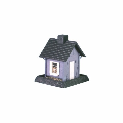 North States Blue Cottage Birdfeeder Perspective: front