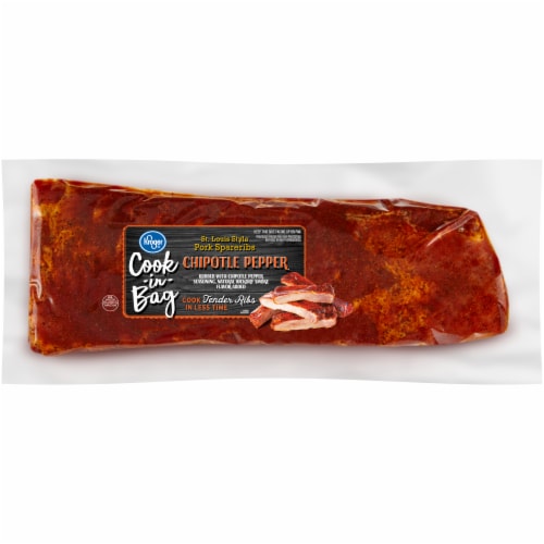 Kroger® Cook-in-Bag Chipotle Pepper St. Louis Style Pork Spareribs Perspective: front