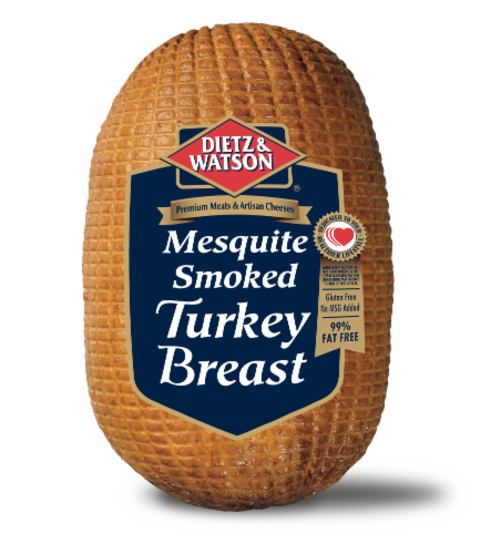Dietz & Watson Sliced Mesquite Smoked Turkey Breast Fresh Sliced Deli Meat Perspective: front