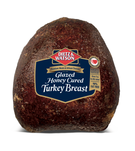 Dietz & Watson Sliced Glazed Honey Cured Turkey Breast Fresh Sliced Deli Meat Perspective: front