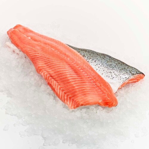 Farm-Raised Atlantic Fresh Salmon Fillet Perspective: front