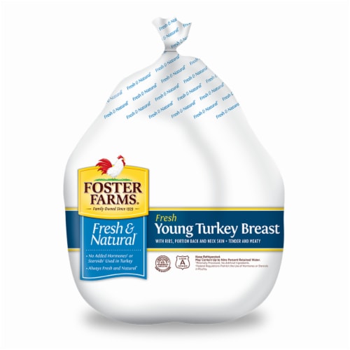 Foster Farms Fresh Bone-in Whole Turkey Breast Perspective: front