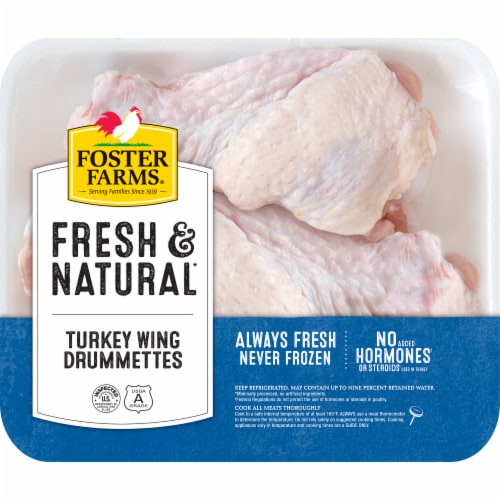 Foster Farms Fresh & Natural Turkey Wing Drummettes Perspective: front