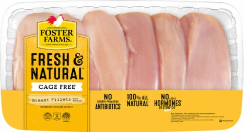 Foster Farms Fresh & Natural Cage Free Boneless & Skinless Chicken Breast Fillets Perspective: front