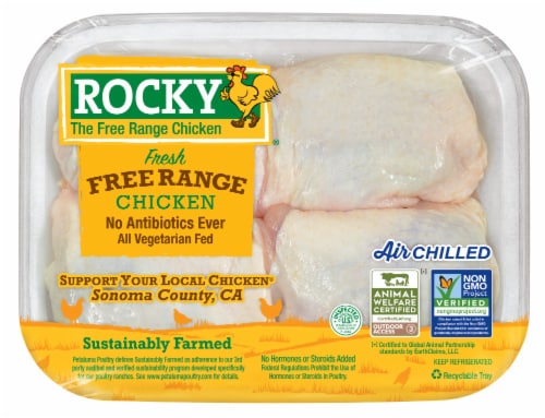 Rocky® Fresh Free Range Chicken Thighs Perspective: front