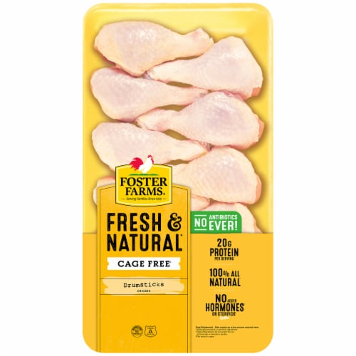 Foster Farms Fresh & Natural Cage Free Chicken Drumsticks Perspective: front
