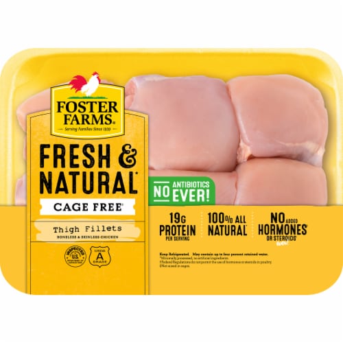 Foster Farms Fresh & Natural Cage Free Boneless Skinless Chicken Thigh Fillets Perspective: front
