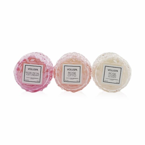 SAME DAY SHIPPING! Voluspa ROSE PETAL ICE CREAM Macaron Glass Candle 1.8oz 