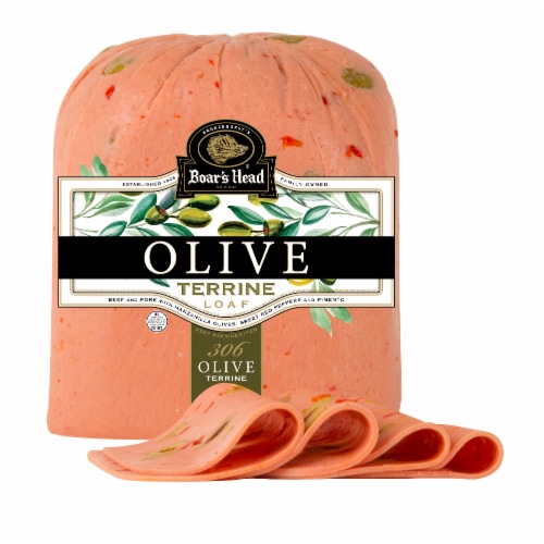 Boar's Head Olive Loaf Fresh Sliced Deli Meat Perspective: front