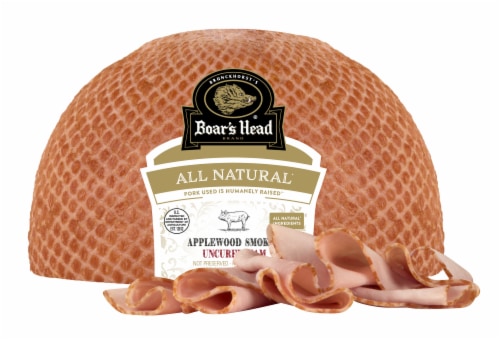 Boar's Head All Natural Uncured Smoked Ham Fresh Sliced Deli Meat Perspective: front