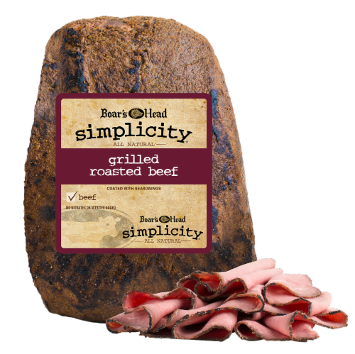 Boar's Head Grilled Roast Beef Fresh Sliced Deli Meat Perspective: front