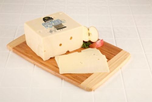 Boar's Head No Salt Swiss Cheese Fresh Sliced Deli Cheese Perspective: front
