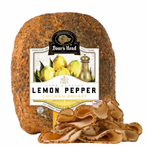 Boar's Head Lemon Pepper Chicken Breast Fresh Sliced Deli Meat Perspective: front