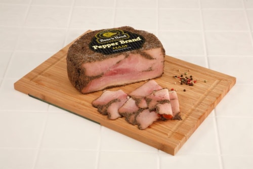 Boar's Head Pepper Ham Fresh Sliced Deli Meat Perspective: front