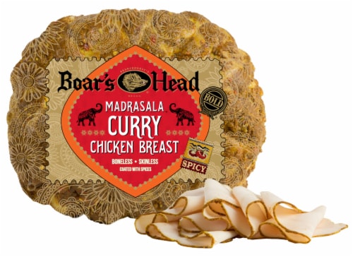 Boar's Head Madrasala Curry Chicken Breast Fresh Sliced Deli Meat Perspective: front